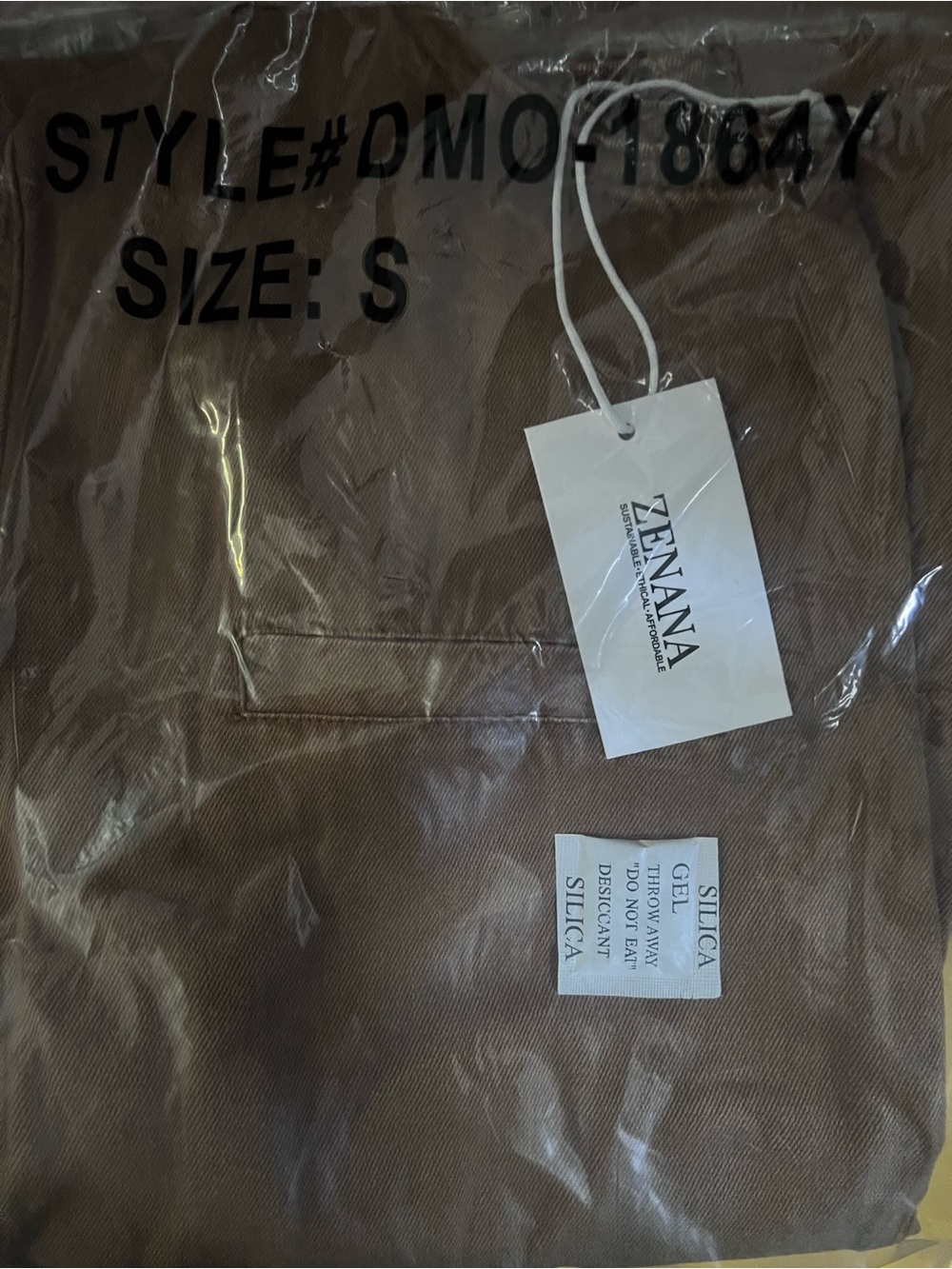Zenana Outfitters Deep Camel Wide-Leg Women's Overalls knitted strap - Picture 10 of 11